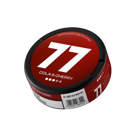 77 Cola &amp; Cherry – nikotino maišelių dėžutė
