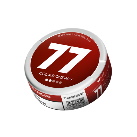 77 Cola &amp; Cherry Light – nikotino maišelių dėžutė