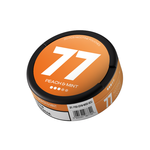 77 Peach Mint – nikotino maišelių dėžutė