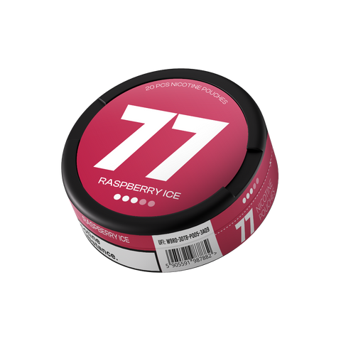 77 Raspberry – nikotino maišelių dėžutė