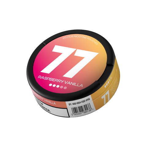 77 Raspberry Vanilla Medium – nikotino maišelių dėžutė