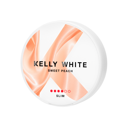 Kelly White Sweet Peach Strong – cutie de pliculețe cu nicotină