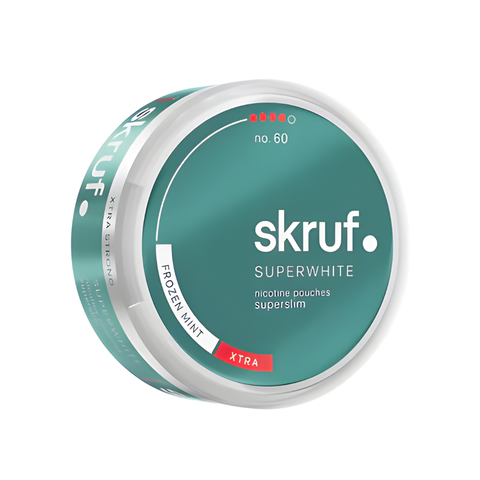 Skruf Superwhite No. 60 Frozen Mint – cutie de pliculețe cu nicotină
